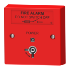 C-Tec BF326/RS Fire Alarm Mains Isolator Keyswitch - Red, Surface (Includes Back Box)