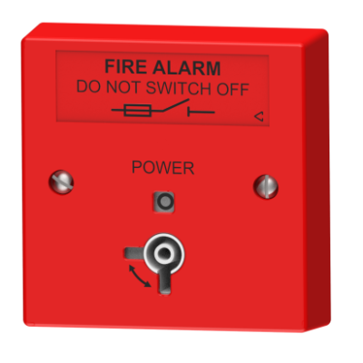 C-Tec BF326/RS Fire Alarm Mains Isolator Keyswitch - Red, Surface (Includes Back Box)