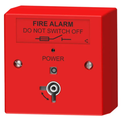 C-Tec BF326/RSL Fire Alarm Mains Isolator Keyswitch - Red, LED, Surface (Includes Back Box)