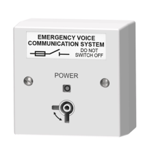 C-Tec ECU326/WS EVCS Isolator Keyswitch, White, Surface, Back Box
