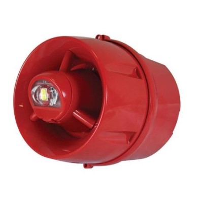 C-Tec HP433A/DR/65 HP EN54-3 24V Wall Sounder VAD Deep Base, Red IP55/65