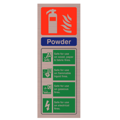 Commander 104AC Powder ID Sign Antique Copper