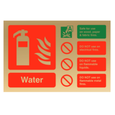 Checkfire 111PG Water ID Sign Contempo Polished Gold Finish – Landscape