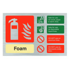 Checkfire 112SS Foam ID Sign - Stainless Steel