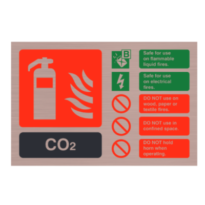 Checkfire 113AC CO2 ID Sign - Antique Copper