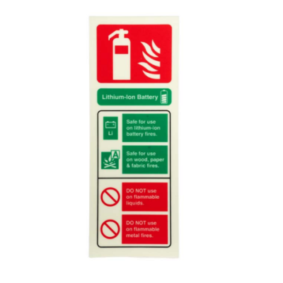 Commander SN-LI-119-PHL Lithium Battery Water Additive ID Sign Photoluminescent (Portrait)