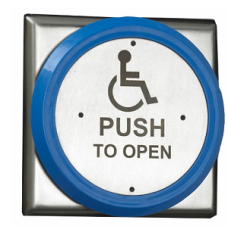 Hoyles EBLPP02 Flush Push Pad, Pre-Printed Disabled Logo And Push To Open