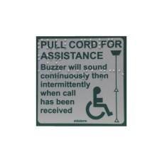 Hoyles LAB35107 Aidalarm Braille Pull Cord Instruction Label 80 x 80mm