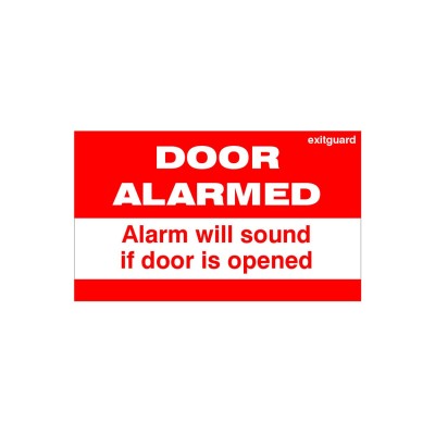 Hoyles LAB35202 Red DOOR ALARMED Label 170 x 90mm Hoyles LAB35202 Red DOOR ALARMED Label 170 x 90mm