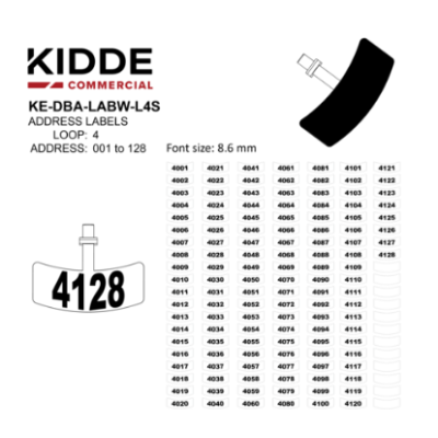 Kidde KE-DBA-LABW-L4S Intelligent Addressable Detector Accessory - Label (L4S)