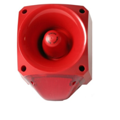 Klaxon PNC-0206 Nexus 116dB Sounder Beacon, Red Lens, 64 Tones, 10-60V DC, 55mA