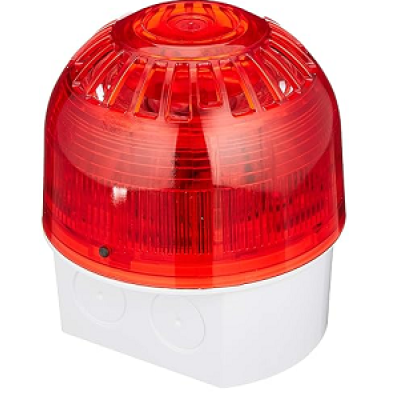 Klaxon PSB-0216 Sonos Beacon - DC - Red Lens - White Deep Base - 10-60V DC - 55mA Klaxon PSB-0216 Sonos Beacon - DC - Red Lens - White Deep Base - 10-60V DC - 55mA