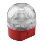 Klaxon PSB-0228 Sonos Beacon - DC - Clear Lens - Deep Red Base - 10-60V DC - 55mA