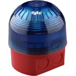 Klaxon PSB-0229 Sonos Beacon - DC - Blue Lens - Deep Red Base - 10-60V DC - 55mA