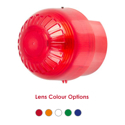 Klaxon PSB-0206 Sonos Beacon Red Lens - AC - Deep White Base