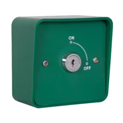 RGL Electronics G-KS1-A126-DPDT A126 (Double Pole Double Throw) Keyswitch Fitted In A Easy Clean Surface - Green RGL Electronics G-KS1-A126-DPDT A126 (Double Pole Double Throw) Keyswitch Fitted In A Easy Clean Surface - Green
