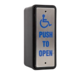 RGL Electronics WL-24-EBJS-01-KIT Wireless Narrow Jamb Style Push Pad & Back Box c/w St/St Legend Plate