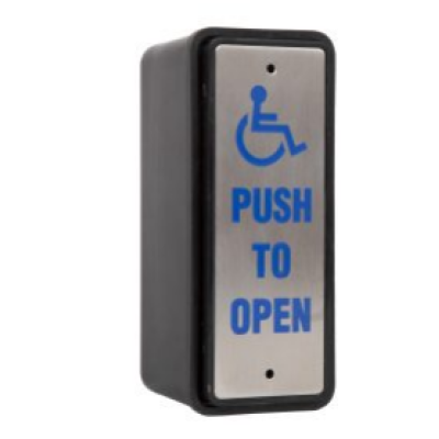 RGL Electronics WL-24-EBJS-01 Wireless Narrow Jamb Style Push Pad & Back Box c/w St/St Legend Plate