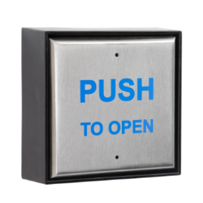 RGL Electronics WL-24-EBLPP04/PTO Wireless 4.5" Square Push Pad & Back Box c/w St/St Legend Plate
