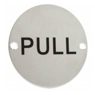 Rutland SF1034.SSS Engraved Pull Sign