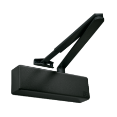 Rutland TS.3204.SLFB.RAL9011BK Door Closer c/w Cover, Flatbar Armset