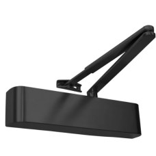 Rutland TS.9206DABC.SRFB3.RAL9011BK Door Closer c/w Semi-Radius Cover & Flatbar Armset - Black