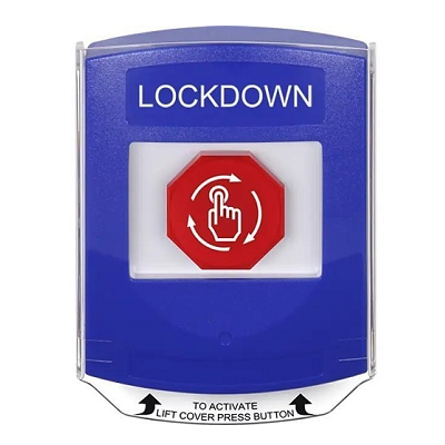 STI G3A429LD-EN Global Multipurpose Push Button - Blue - Turn-To-Reset - LOCKDOWN