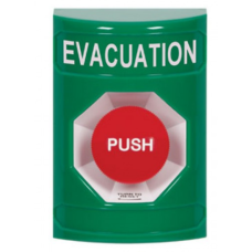 STI SS2101EV-EN Stopper Station – Green – Push & Turn - Reset - Evacuation Label