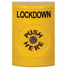 STI SS2200LD-EN Stopper Station – Yellow – Large Oct Push Button - Key To Reset - Lockdown