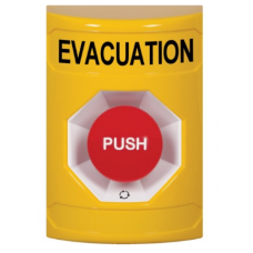 STI SS2201EV-EN Stopper Station – Yellow – Push & Turn Reset - Evacuation Label