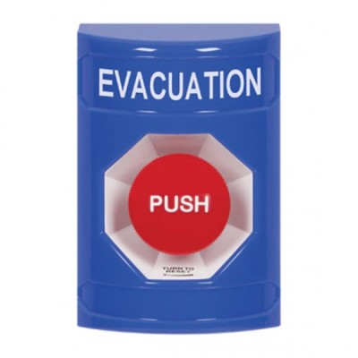 STI SS2401EV-EN Stopper Station – Blue - Push & Turn Reset - EVACUATION STI SS2401EV-EN Stopper Station – Blue - Push & Turn Reset - EVACUATION