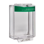STI STI-13120EG Universal Stopper - Green Sounder - Clear Surface - Emergency Label