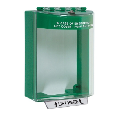 STI STI-13210EG Universal Stopper - Green Shell - Surface - Green Spacer - Emergency Label