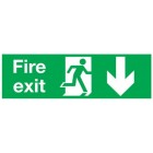 Down Fire Exit Sign (300mm x 100mm) Photoluminescent