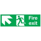 Up Left Fire Exit Sign (300mm x 100mm) Photoluminescent