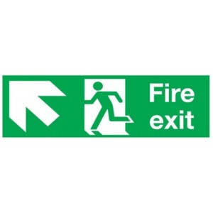 Glow in the Dark Fire Exit Arrow Right Sign 300mm x 100mm 