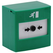 STI RP-GS-02 Single Pole Re-settable Green Call Point with Running Man Logo
