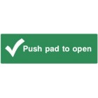 Push Pad to Open (300mm x 100mm) Photoluminescent