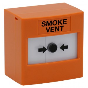STI RP-ES-02 Single Pole Re-settable Orange Call Point with Smoke Vent Label (308-225)