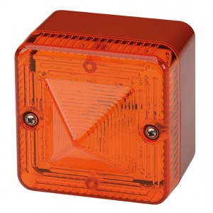 Cranford Controls L101XDC024BR/A Industrial Xenon Beacon - Red Body - Amber Lens