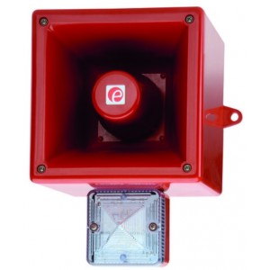 Cranford Controls AL121XDC024R/R Industrial Sounder Beacon - Red Body - Red Lens - 121dBa