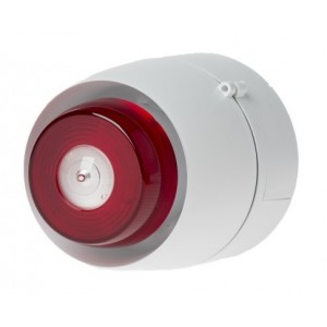 Cranford Controls VTB-32EVAD Ceiling Sounder & VAD LED Deep Base White Body Red Flash Beacon
