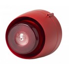Cranford Controls VTB-32EVAD Ceiling Sounder & VAD LED Shallow Base Red Body Red Flash Beacon