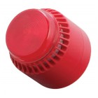 Cooper Fulleon 640025FULL-0061X 24v Flashni Sounder Beacon Red Lens, Red Body, Shallow Base (Tone Switch)
