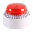 Cooper Fulleon 640202FULL-0039 12v Flashni Sounder Beacon Red Lens, White Body, Shallow Base (Tone 5)