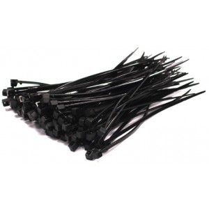 Patol Black Nylon Cable Ties for Clips & Fixings 200mm (Pack of 100)