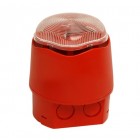 Vimpex Banshee Excel Lite Capsule Red Sounder with Clear LED Beacon (Deep Base) - 958CHL1101