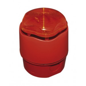 Vimpex Banshee Excel Lite Capsule Red Sounder with Amber LED Beacon (Deep Base) - 958CHL1201