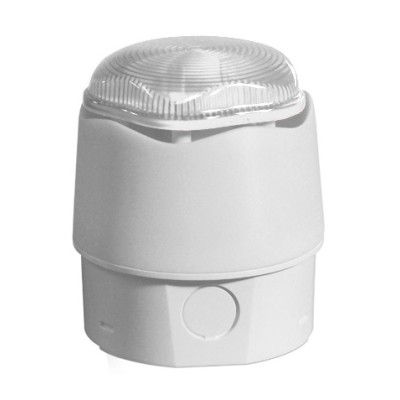 Vimpex 958CHL1601 Banshee Excel Lite Capsule White Sounder with Clear LED Beacon (Deep Base) Vimpex 958CHL1601 Banshee Excel Lite Capsule White Sounder with Clear LED Beacon (Deep Base)