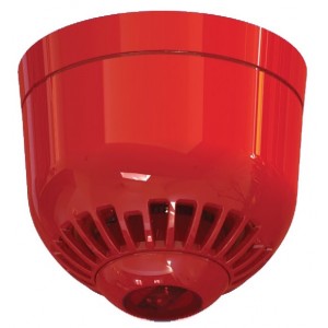 Ziton ASC366 Sounder VAD Beacon Red Shallow Base Ceiling Mount Red Flash